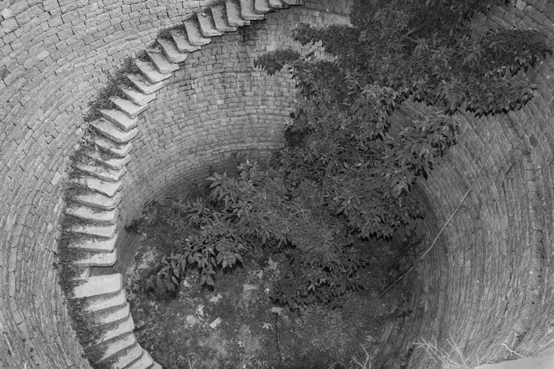 Impact of Green Revolution on Water Resources in India - dry irrigation well in Kolar district, Karnataka